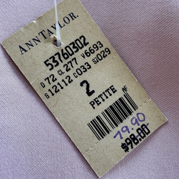 NWT Ann Taylor 100% Silk Pink Pencil Skirt USA Vtg 90s Size 2P - Picture 3 of 5